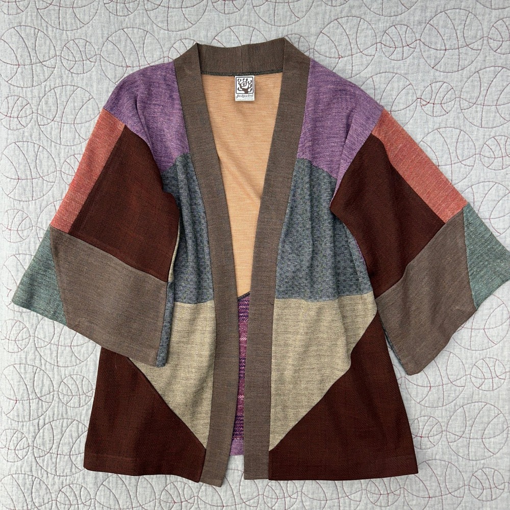 VTG Joshua Tree USA Kimono Sleeve Cardigan Multicolor Patchwork / Womens Medium